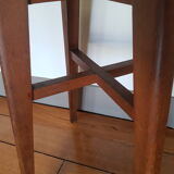 Wooden and red formica stool