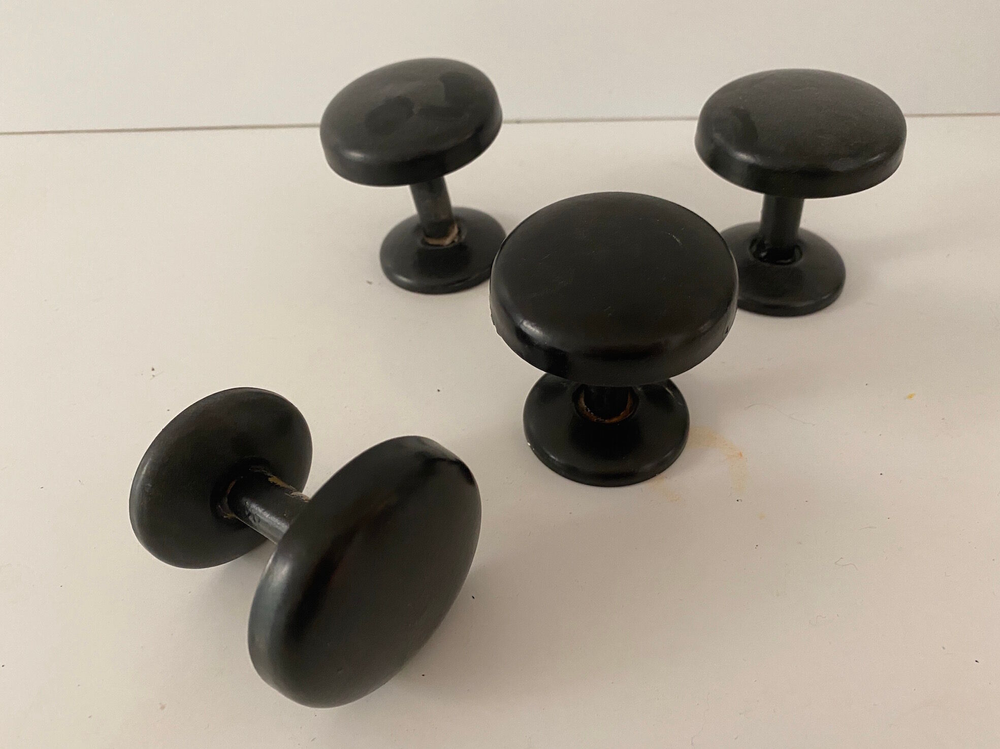 Set of wall hooks vintage coat racks black metal black metal 50s / 60s