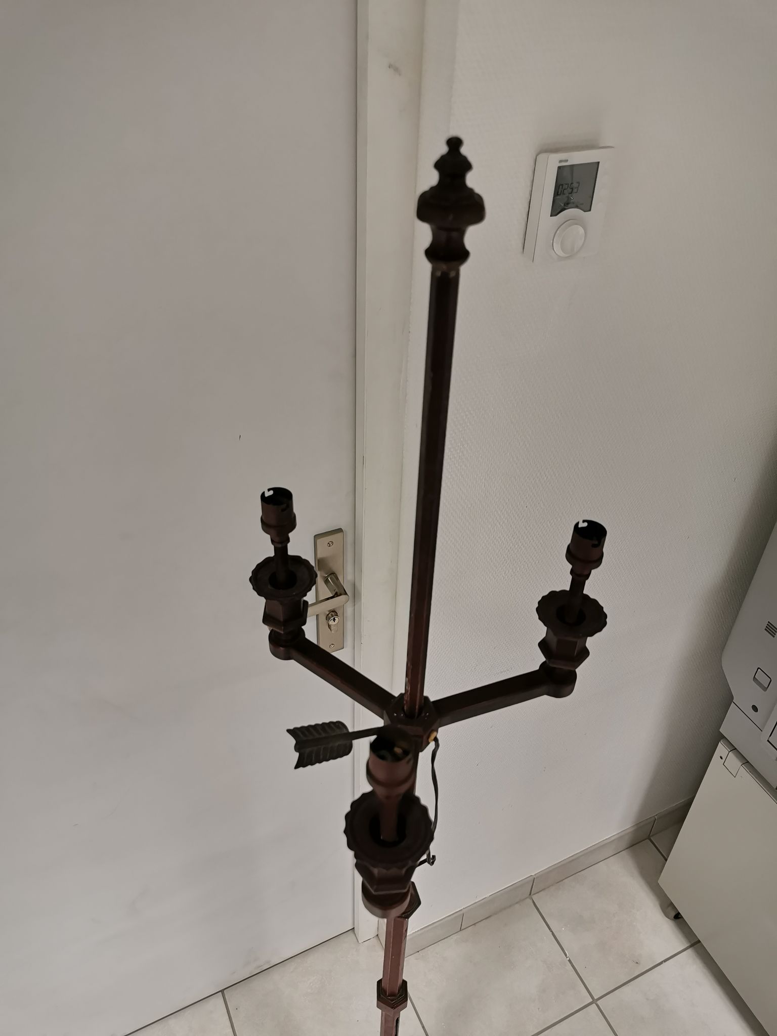 Lampadaire vintage style lampe bougeoir bouillotte