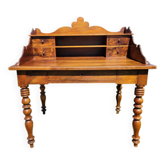 Bureau à gradin en noyer massif, 1850