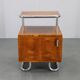 Restored Bauhaus chrome and walnut nightstand, Czechoslovakia 1940s