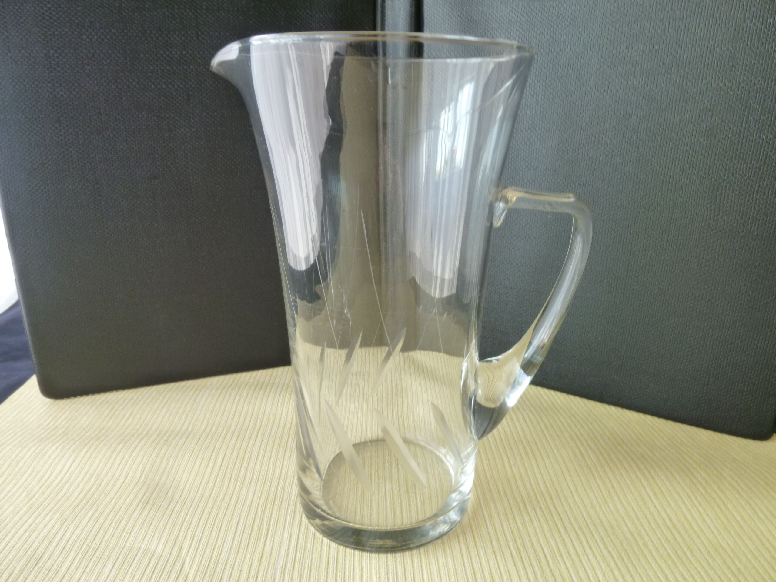 Water decanter, vintage ground glass jug