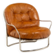 Carlo Di Carli. Leather and metal armchair. 1970s.