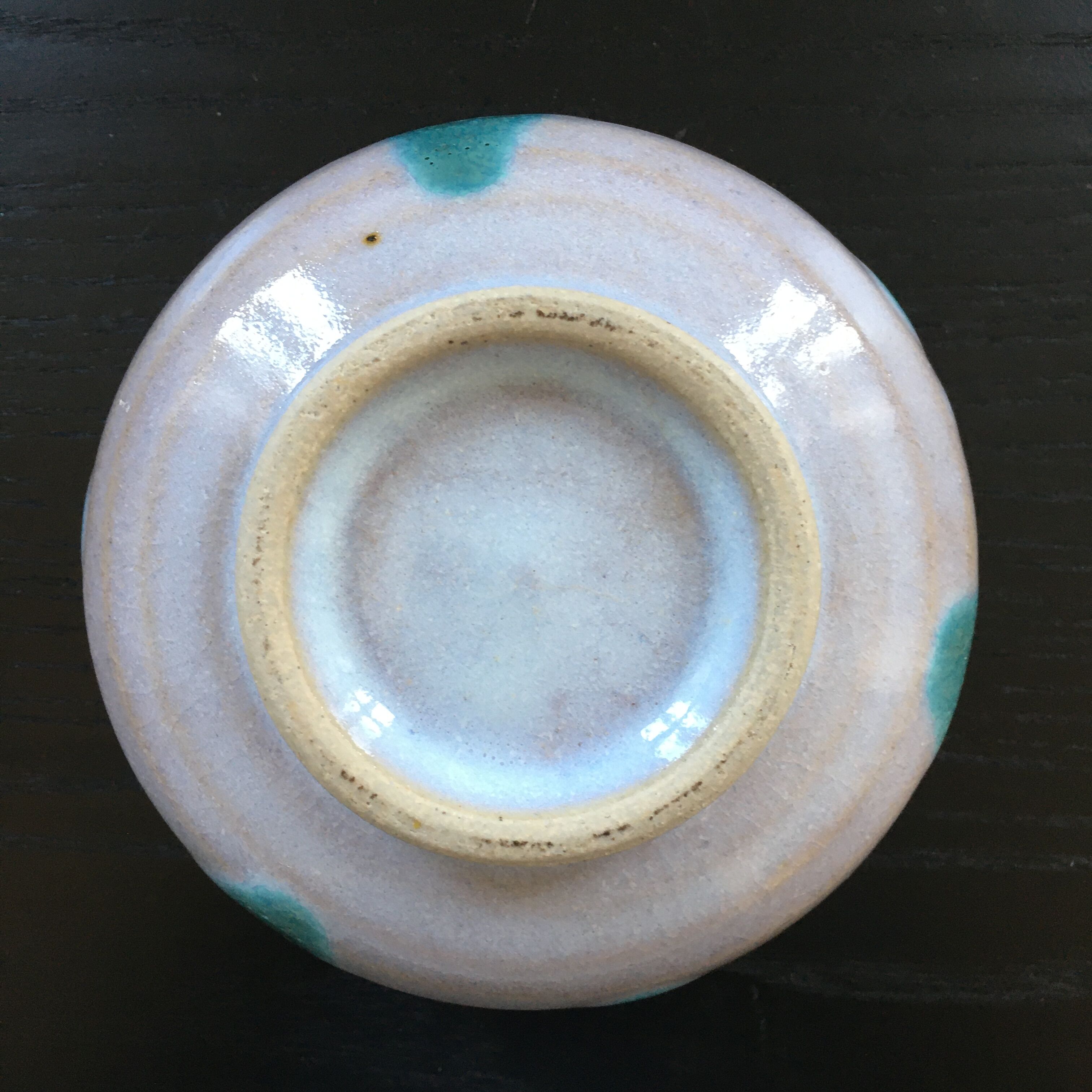 Turquoise decorated salad bowl