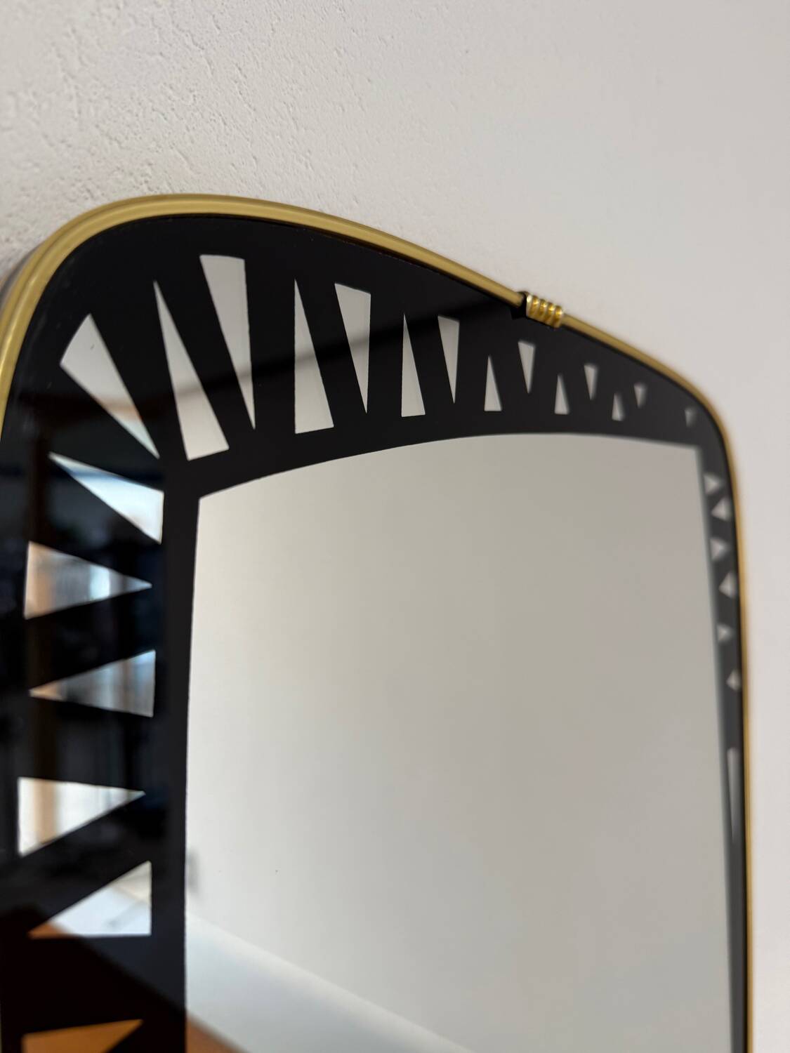 Antique asymmetrical mirror, Italian design by Dorian Tacchini, 1960s