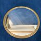 Plate center-of-table brass and old round mirror 1900