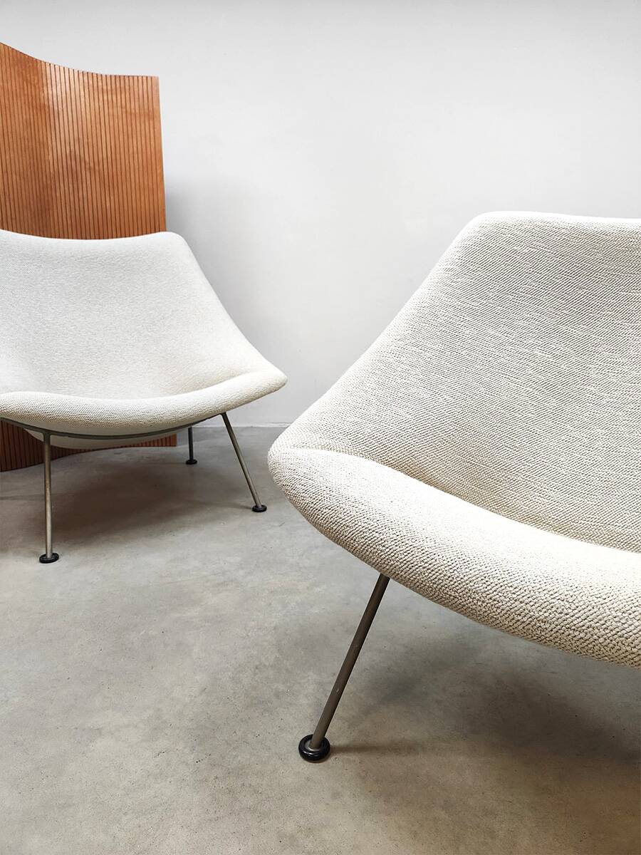 Vintage design Artifort 'Oyster' lounge chairs set Pierre Paulin 1960
