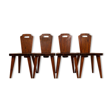 Modern Swedish pine dining chairs attributed to Bo Fjaestad, 1940s.