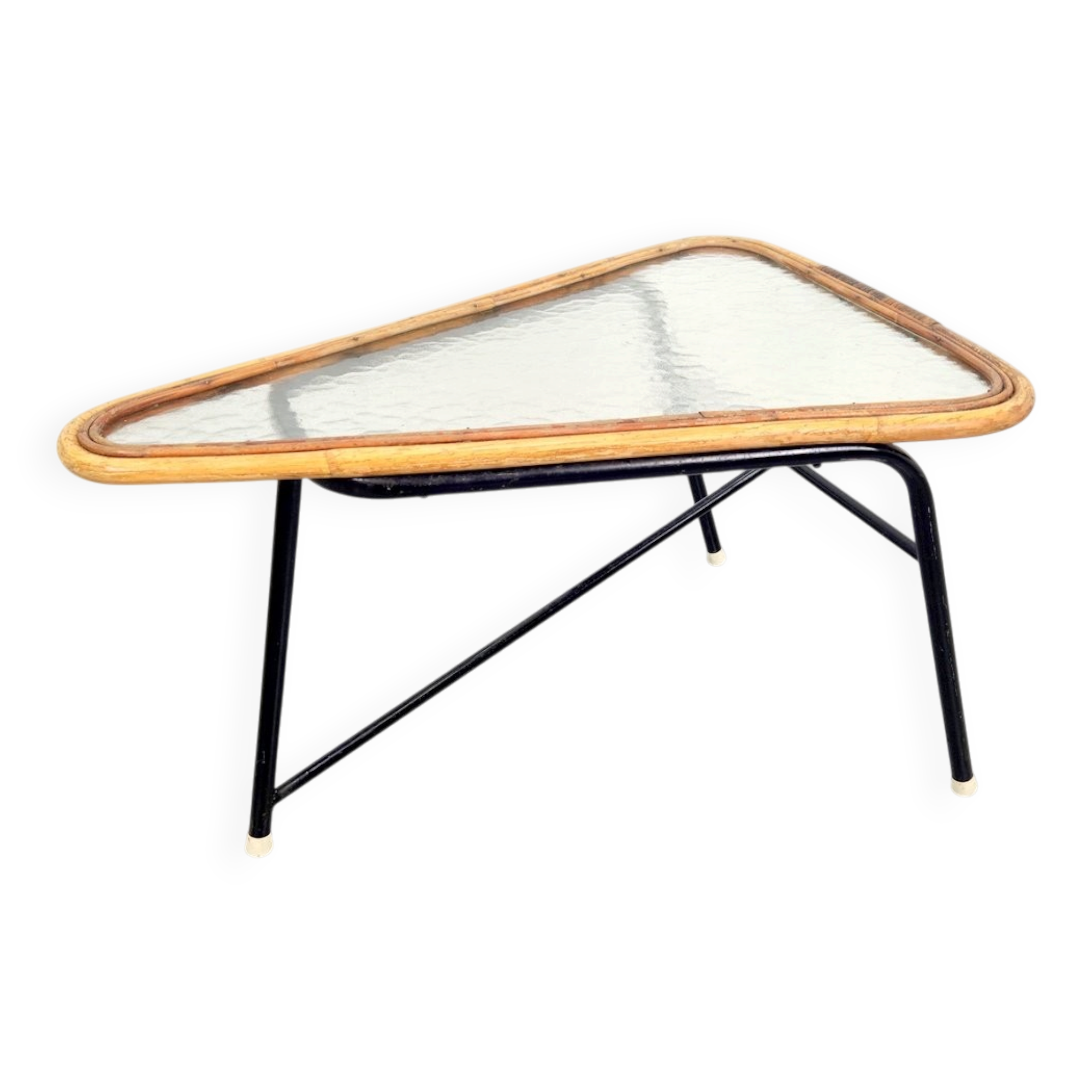 Vintage Rattan Coffee Table attributed to Dirk Van Sliedregt for Rohé Noordwolde, 1960s