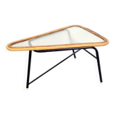 Table basse en rotin vintage attribuée à Dirk Van Sliedregt pour Rohé Noordwolde, années 1960.