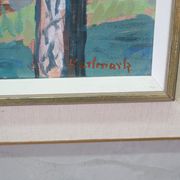 Gerhard Karlmark, Modern Landscape, 1960s, Oil on Panel, Framed