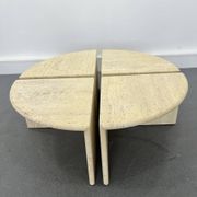 Tables Basses ou d'Appoint en Travertin, Italie, 1970s, Set de 4