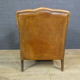 Vintage Art Deco Sheep Leather Armchair