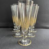 6 Champagne Flutes – Gold Crystal
