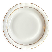 ULIM round dish in white and gold Limoges porcelain