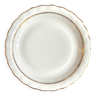 ULIM round dish in white and gold Limoges porcelain