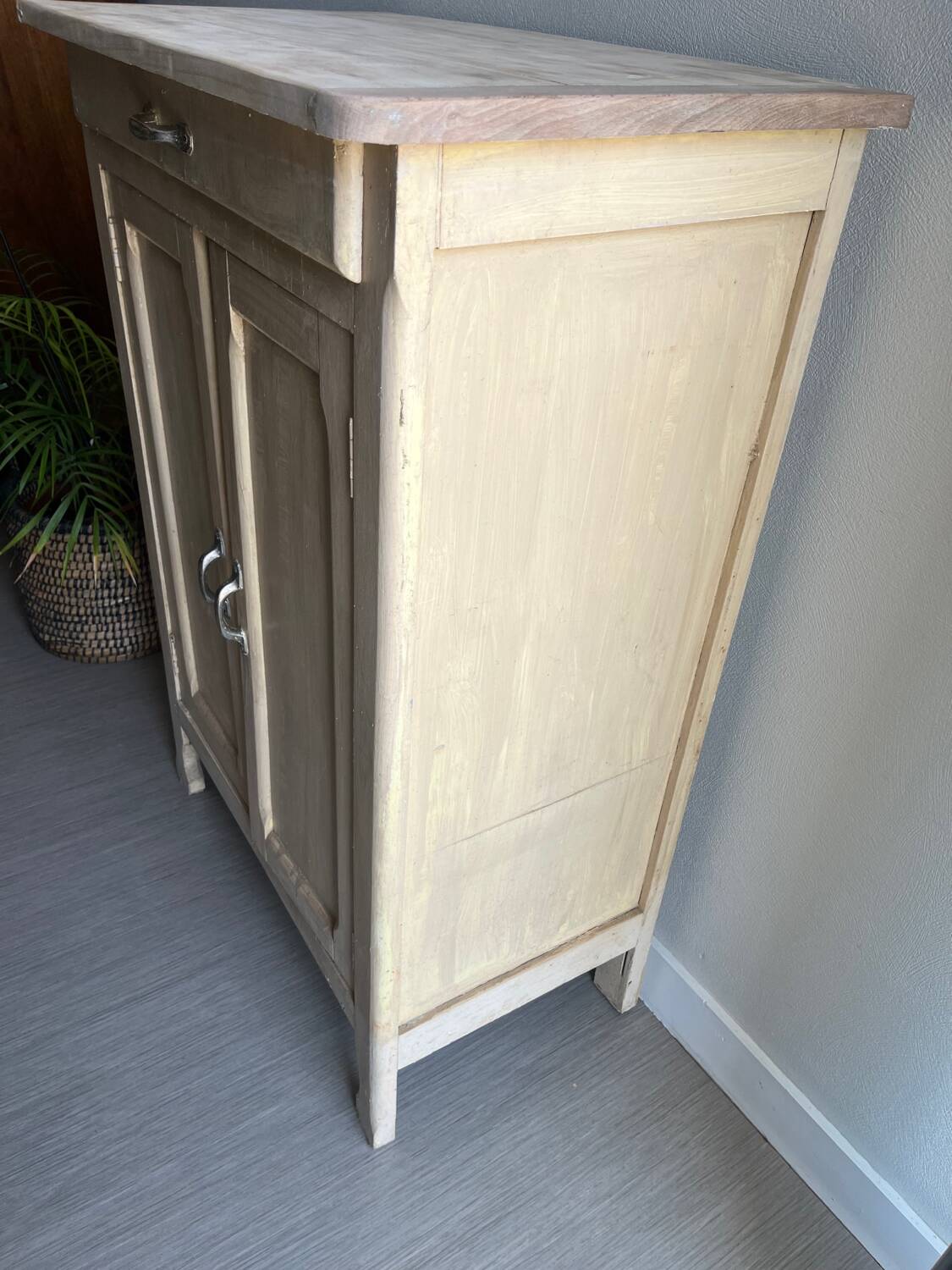 Antique Parisian buffet/jam cupboard in patinated wood