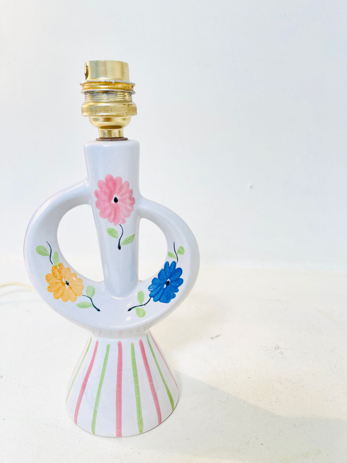 Small floral ceramic lamp – 1950s