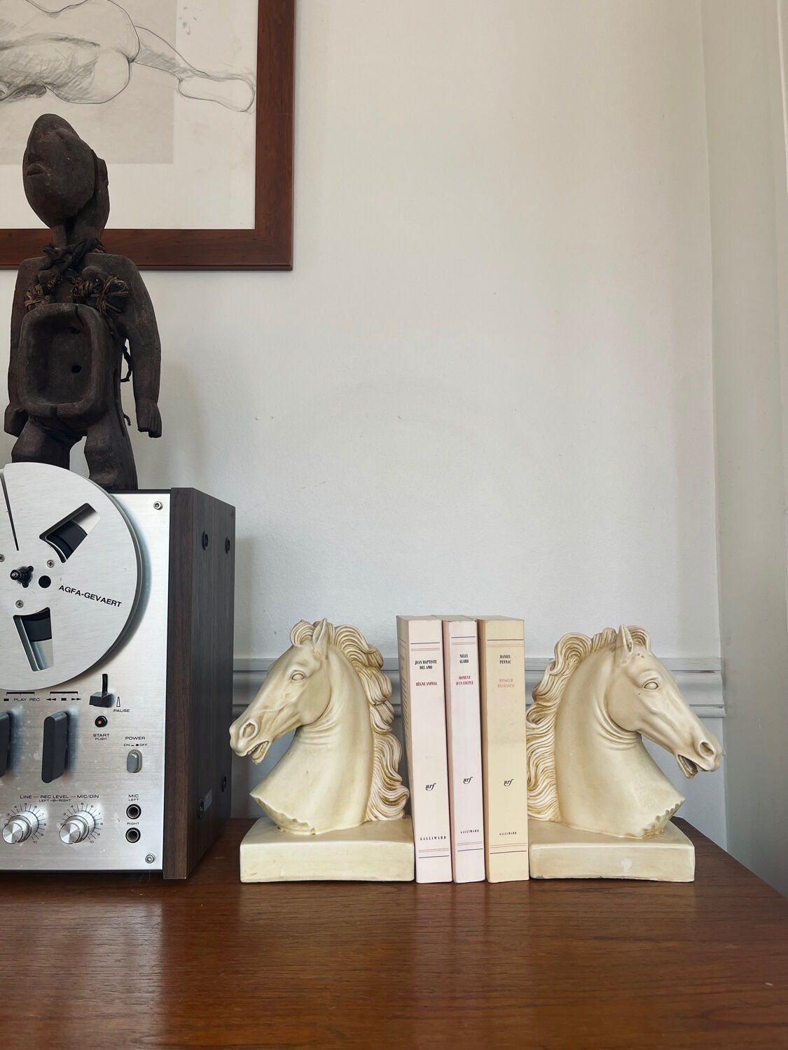 Pair of plaster horse bookends