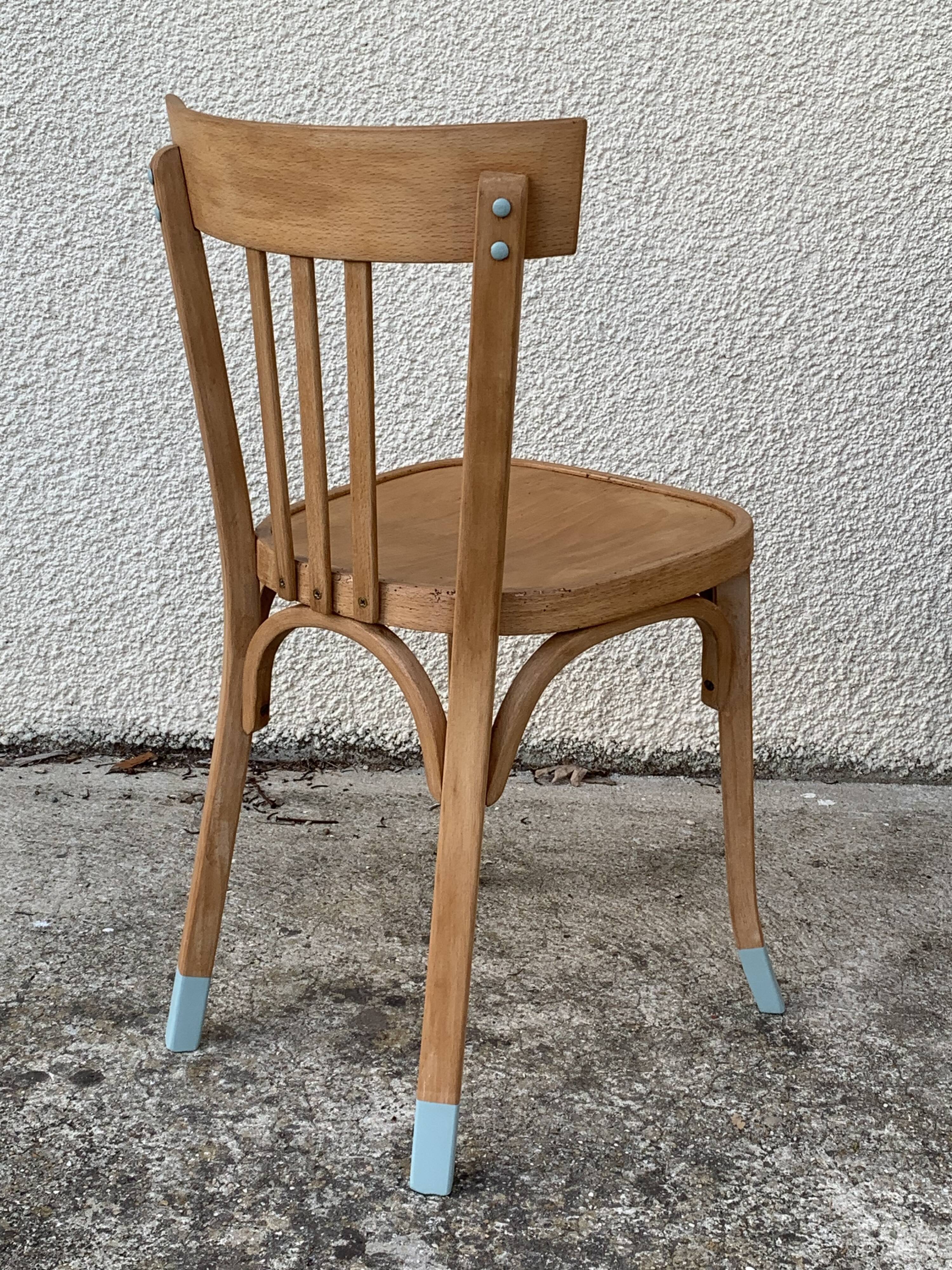 Vintage desk compass feet 1950 and its Baumann chair