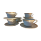Set de 6 tasses à thé blanches et or