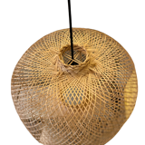 Woven bamboo light fixture