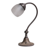 Antique Metal Frosted Glass Desk Lamp