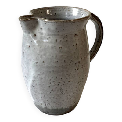 Broc/pichet en grès émaillé bleu-gris clair