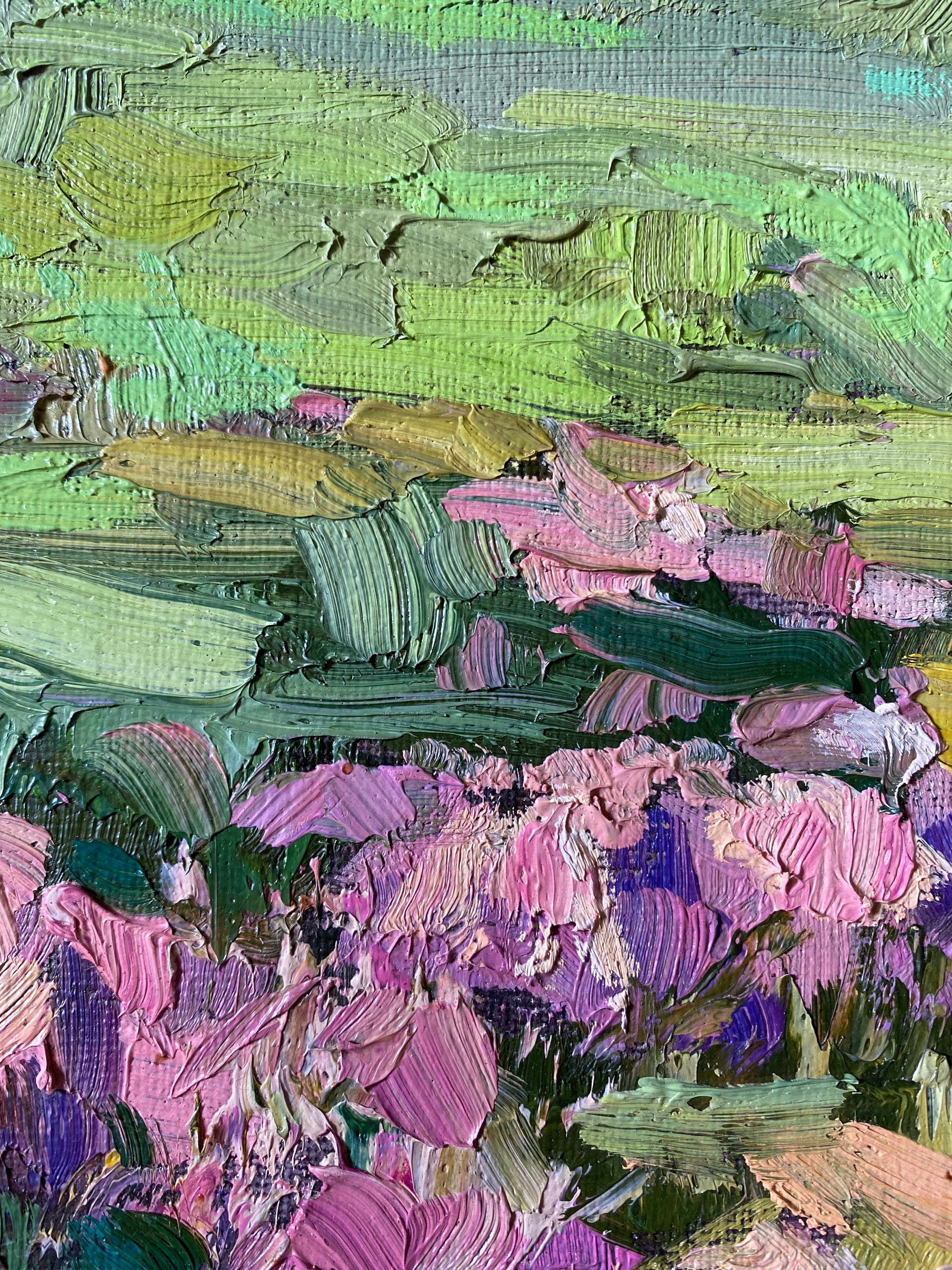 Table HST "Flower Fields" Ukrainian School XX° signed + frame