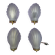 4 pressed glass wall lights with shell decor