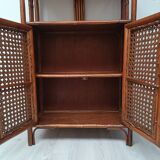 Bibliotheque buffet en bambou et rotin vintage