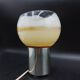 Old candle lamp perfume burner design 1970 in aluminum and pop art glass