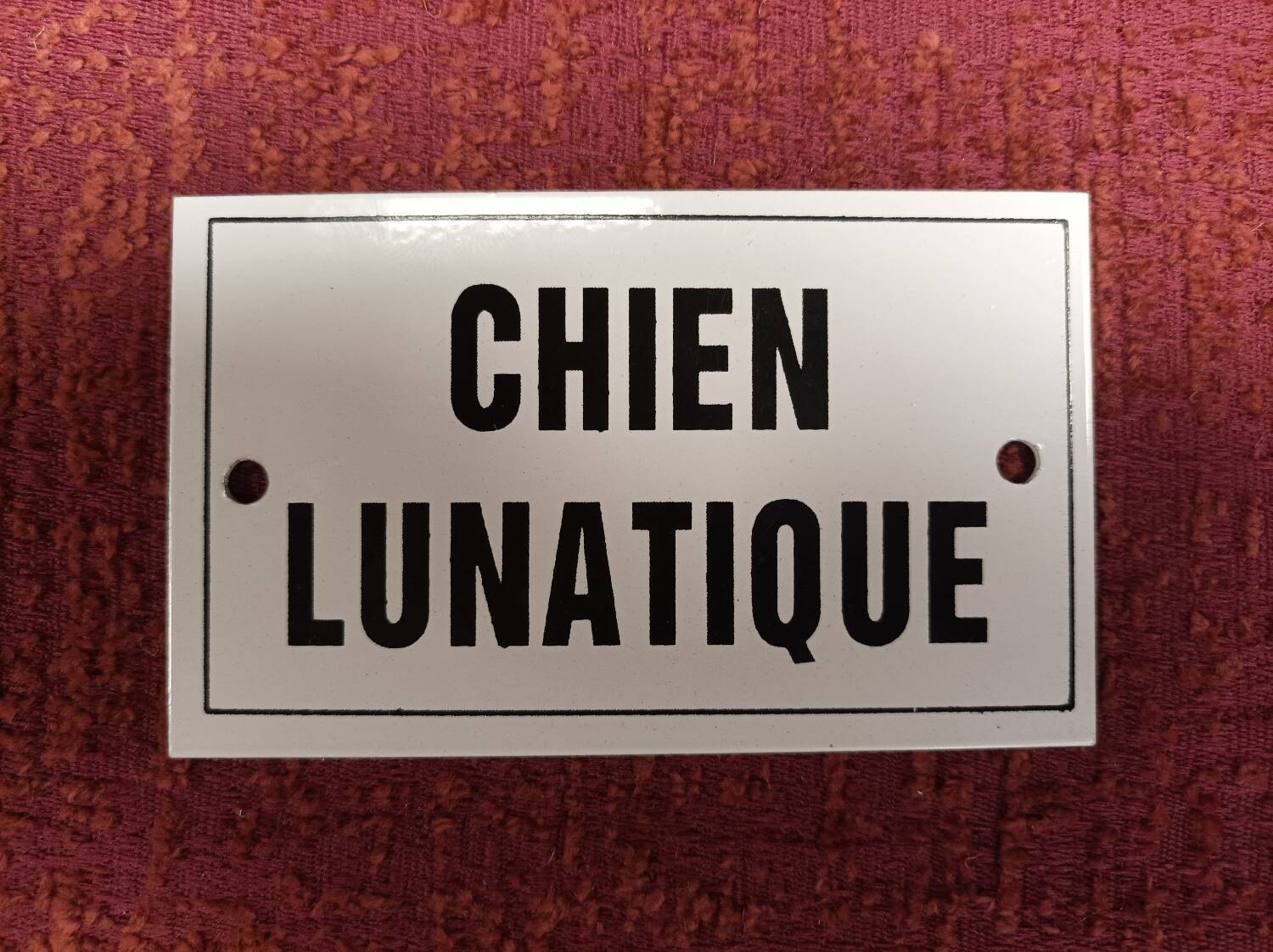 Enameled plaque “whimsical dog”