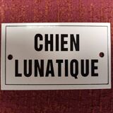 Enameled plaque “whimsical dog”