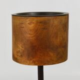 Modern Chandelier by Carl Aubock in Walnut and Leather, Austria, 1950s