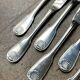6 Christofle fish knives in silver-plated metal, shell design.