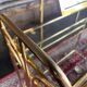 Dressing table and matching psyche in gold metal and glass 70