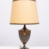 Beautiful metal green-painted tôle table lamp 1960s france