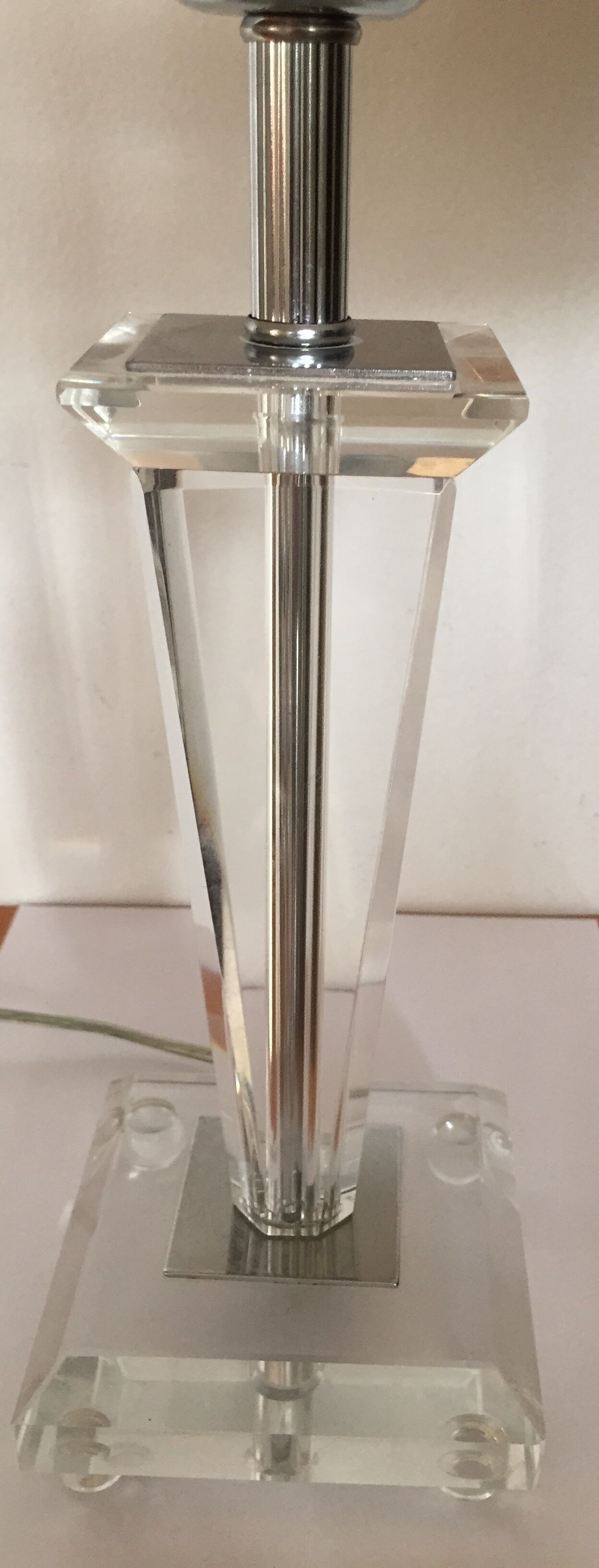 Crystal and stainless steel desk lamp