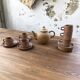 Set théière et tasses en grès