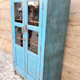 Ancien vaisselier Art déco en teck birman