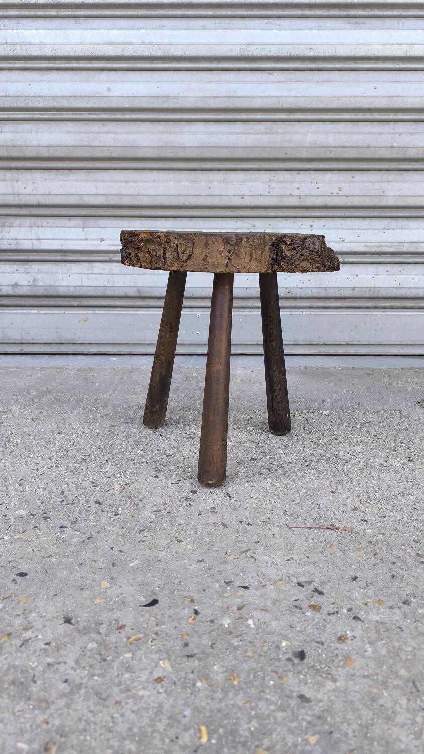 Solid oak tripod stool 1960
