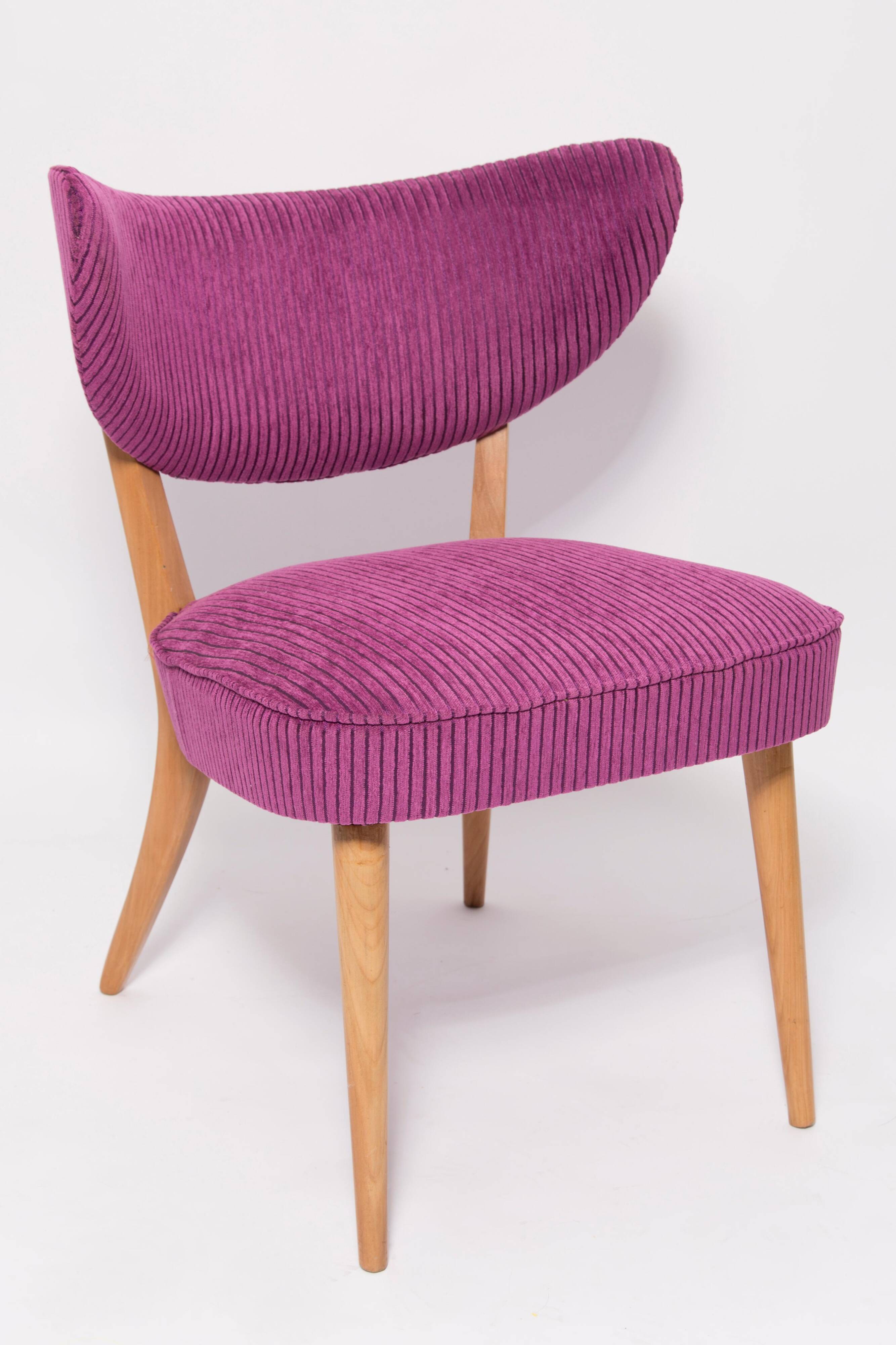 Mid-Century Purple Velvet Club Chair, Europe, 1960s