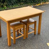 Scandinavian table 120cm and 2 stools
