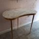 Coiffeuse vintage forme libre marbre blanc 1960