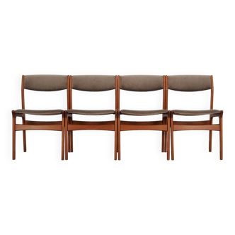 Ensemble de quatre chaises en teck, design danois, années 1960, fabrication : Nova