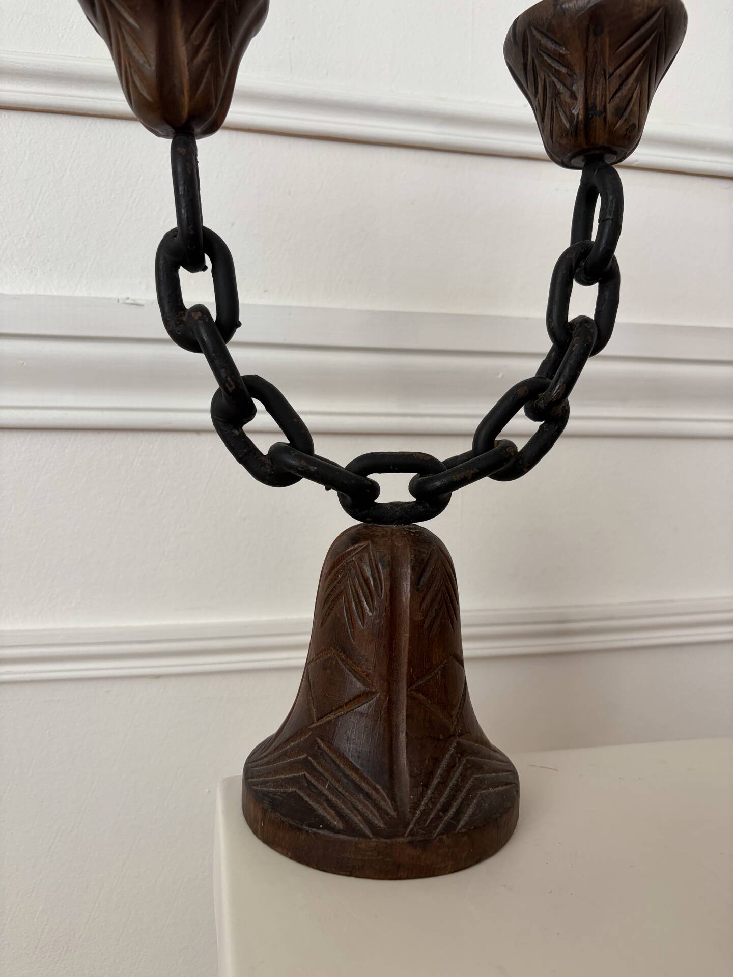 Brutalist pair of candlesticks