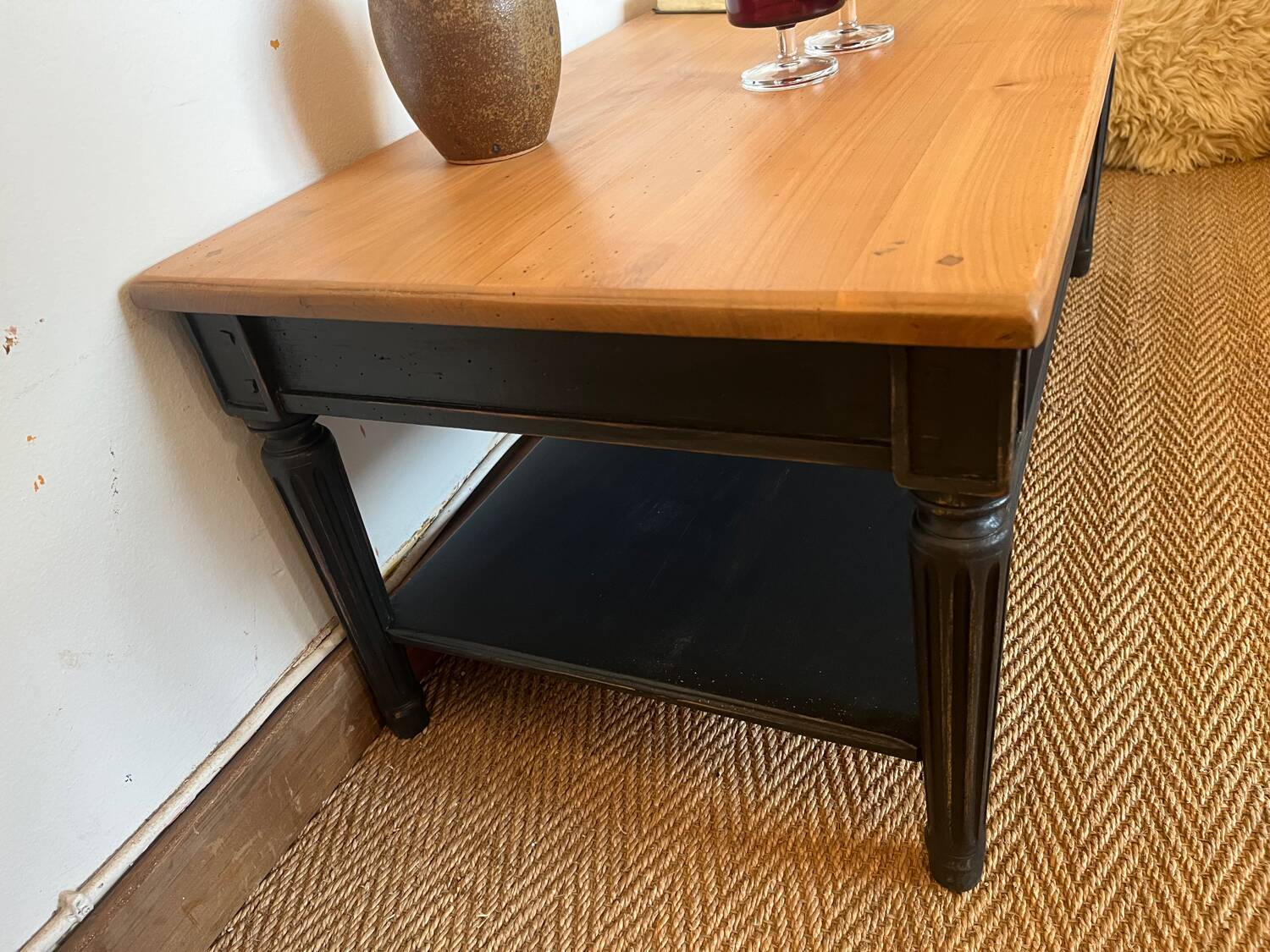 Vintage solid wood coffee table