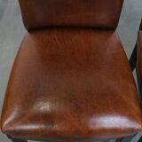 Set of 6 Dining Chairs Made from Sheepskin Leather