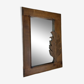 Miroir bois feuille sculptée vintage